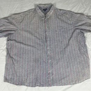 Indygo Smith Mens Light Blue Striped Short Sleeve Button Up Shirt Size 6XB